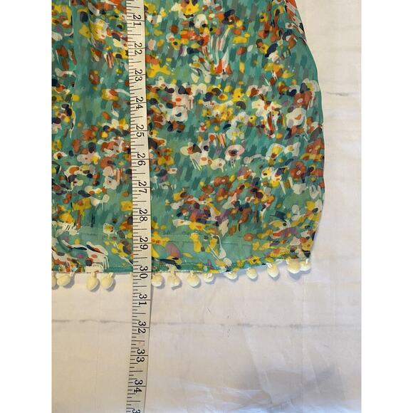 Joy Joy Kimono Boho Medium Large Beach Cover-Up Summer with Pom Poms - Picture 4 of 6